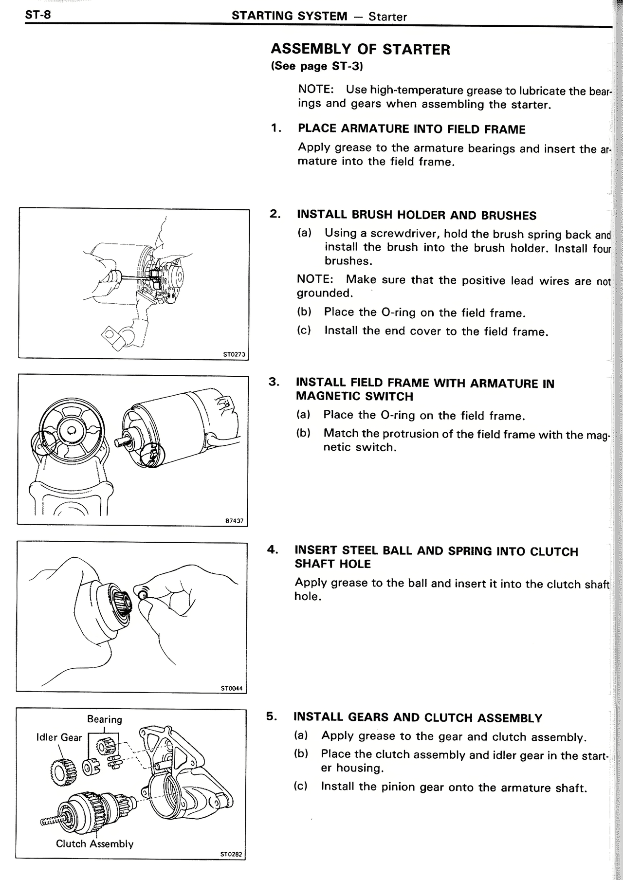 Assembly of Starter — MK2 Supra Starting System, page 8