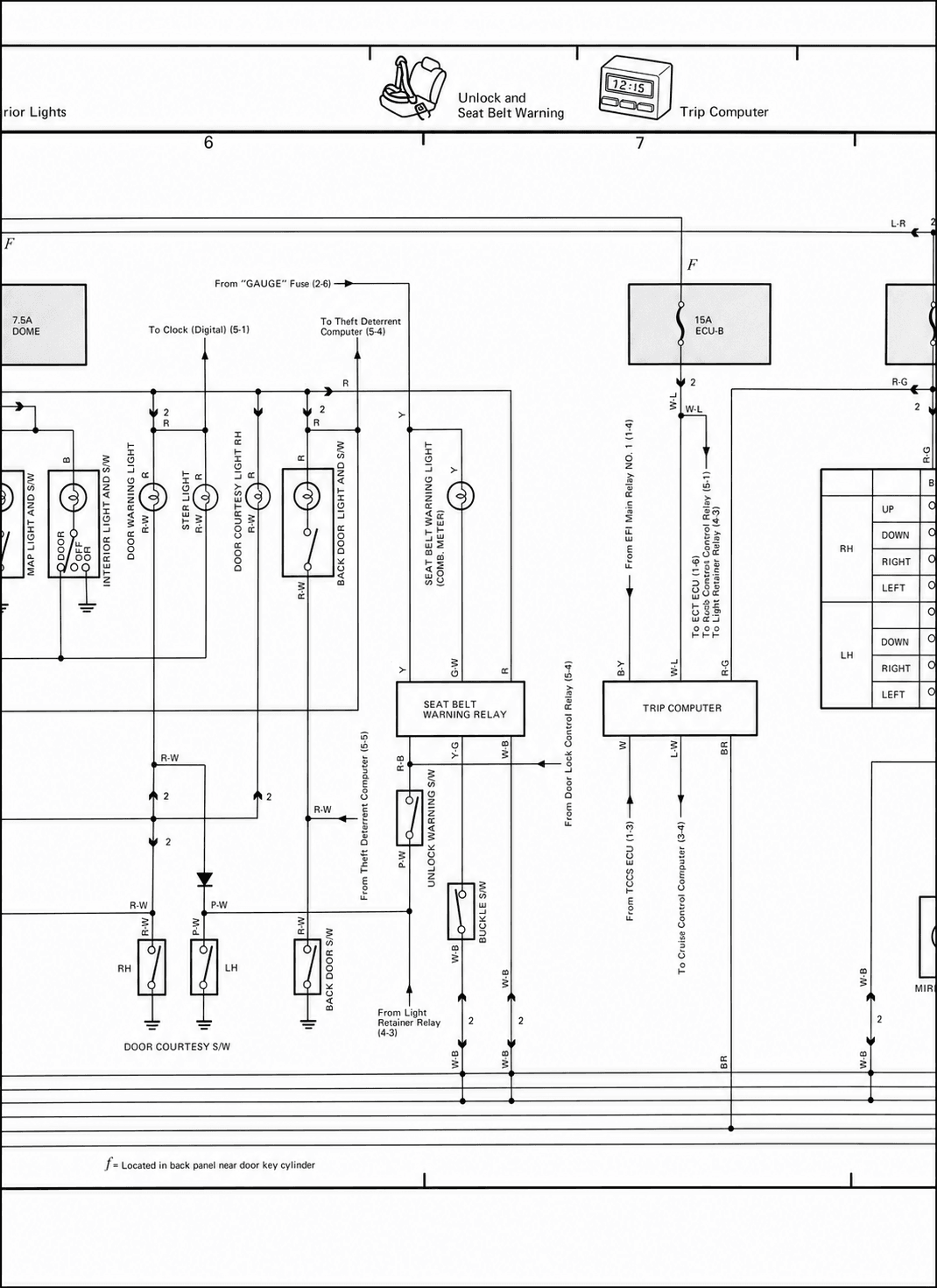Door Courtesy Light and Seat Belt Warning System — MK2 Supra Overall Wiring Diagram wiring diagram, page 19