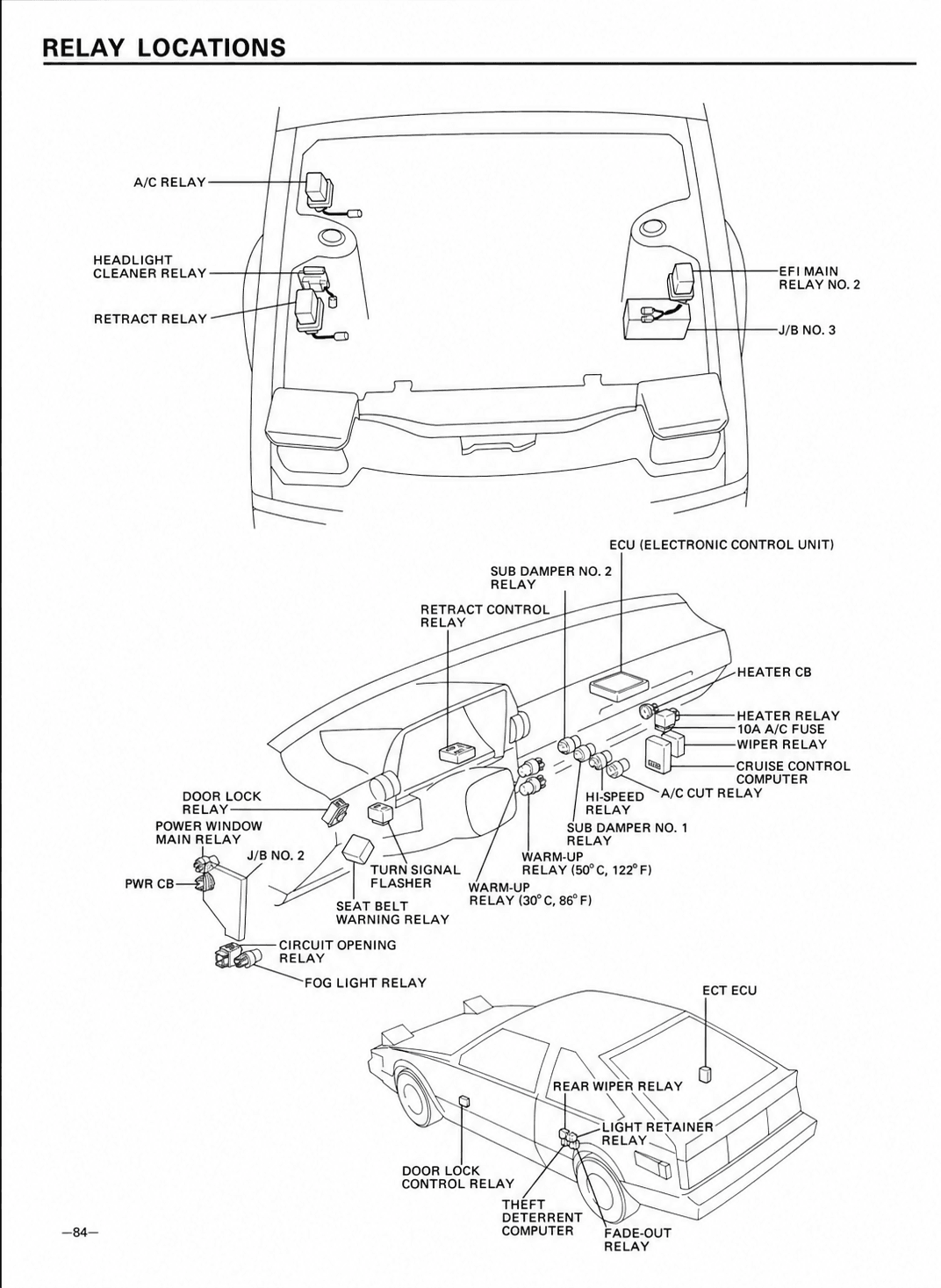 Relay Locations — MK2 Supra Relay Locations wiring diagram, page 1