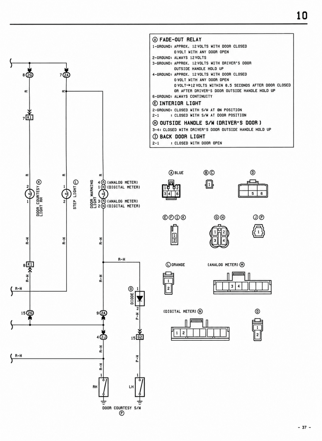 Door Courtesy Light Circuit — MK2 Supra Interior Lights wiring diagram, page 2