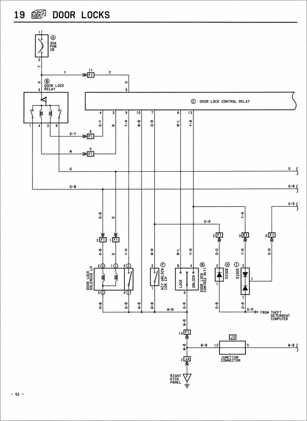 Door Locks — MK2 Supra Door Locks wiring diagram, page 1