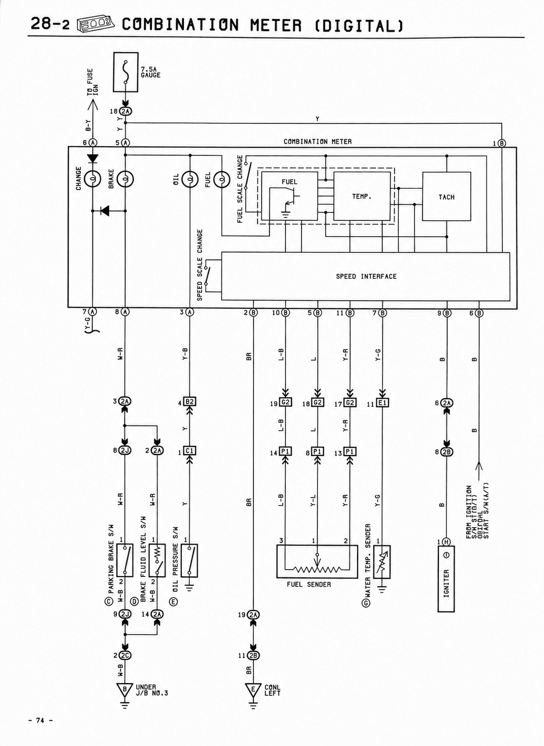 28-2 Combination Meter (Digital) — MK2 Supra Combination Meter wiring diagram, page 3