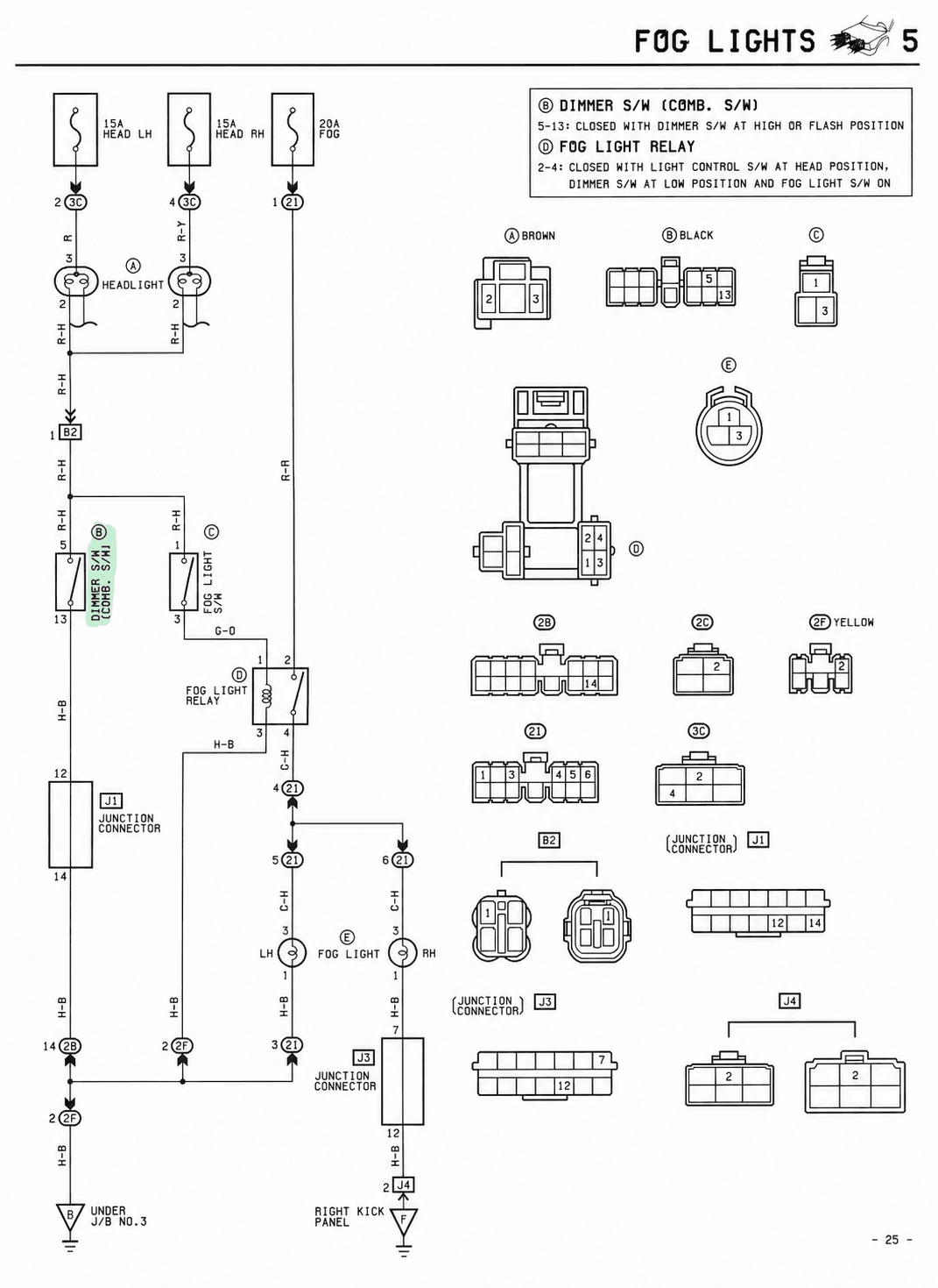 Fog Lights — MK2 Supra Fog Lights wiring diagram, page 1