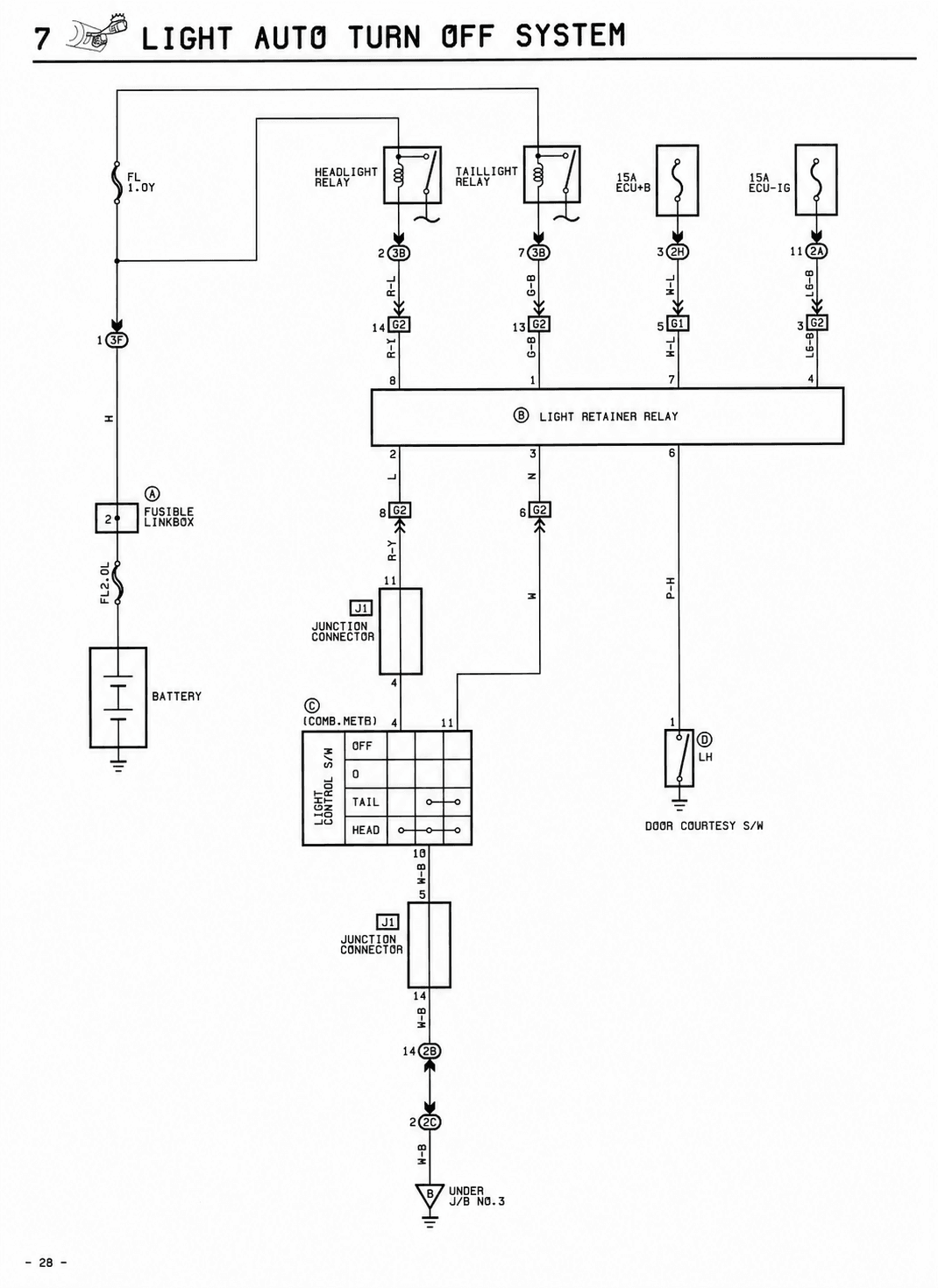 Light Auto Turn Off System — MK2 Supra Light Auto Turn Off System wiring diagram, page 1