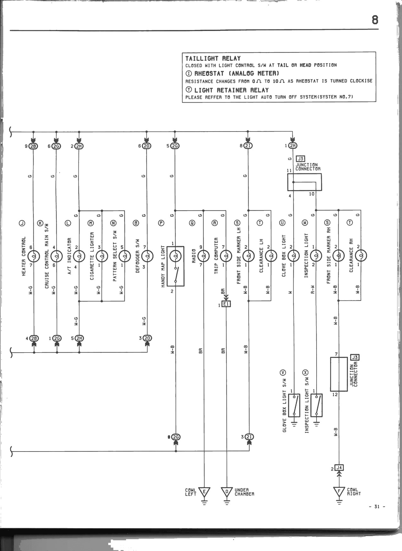 Taillights and Illumination — MK2 Supra Taillights and Illumination wiring diagram, page 2