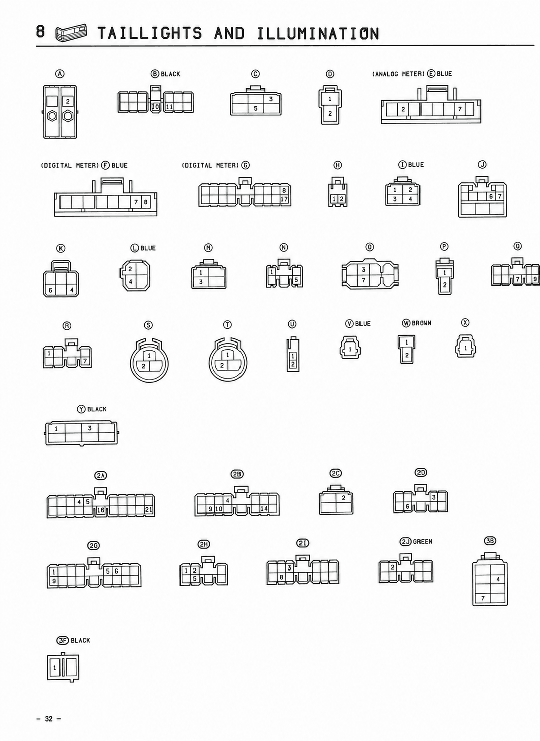 Taillights and Illumination — MK2 Supra Taillights and Illumination wiring diagram, page 3