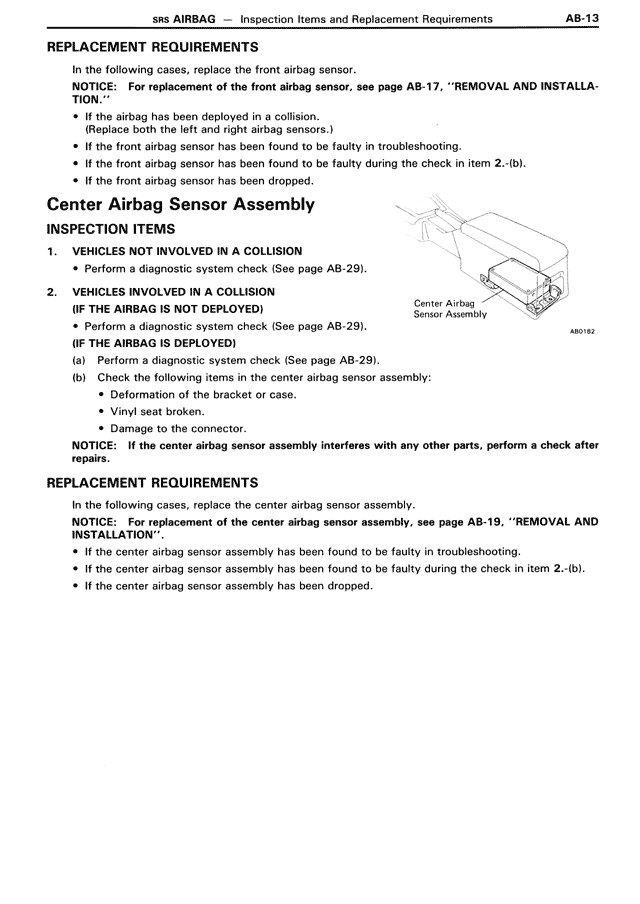 Replacement Requirements — MK3 Supra SRS Airbag, page 13
