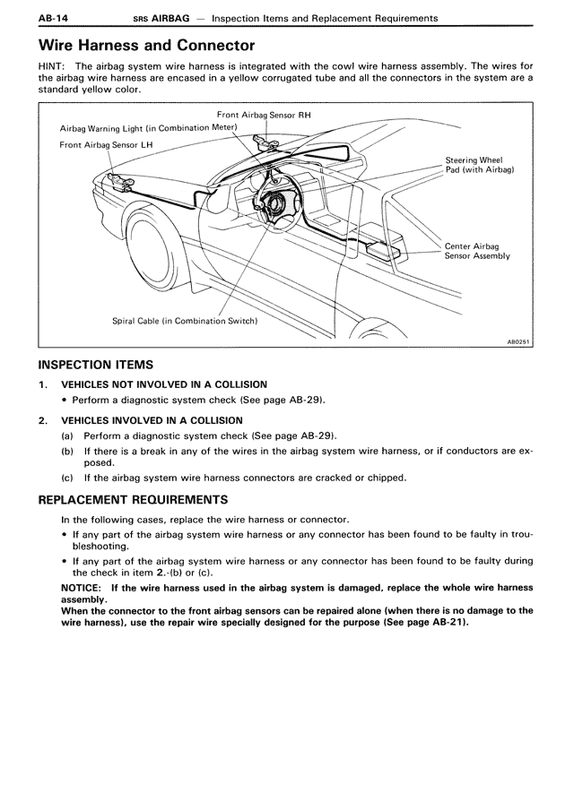 Wire Harness and Connector — MK3 Supra SRS Airbag, page 14