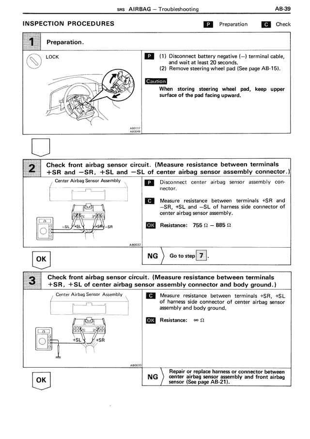 Inspection Procedures — MK3 Supra SRS Airbag, page 39