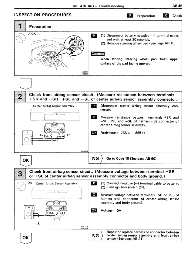 Inspection Procedures — MK3 Supra SRS Airbag, page 45