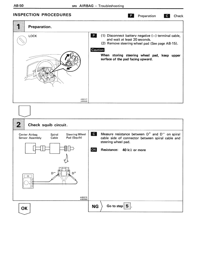 Inspection Procedures — MK3 Supra SRS Airbag, page 50