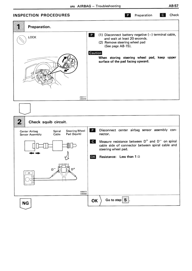Inspection Procedures — MK3 Supra SRS Airbag, page 57
