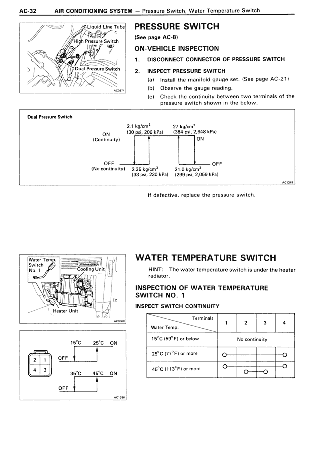 Pressure Switch — MK3 Supra Air Conditioning System, page 32