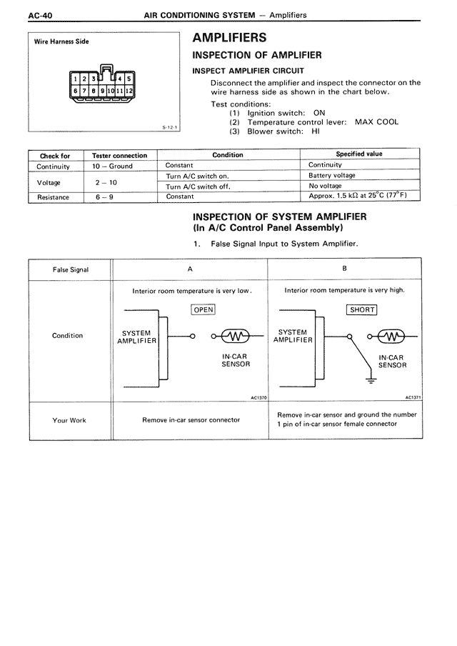 Amplifiers — MK3 Supra Air Conditioning System, page 40