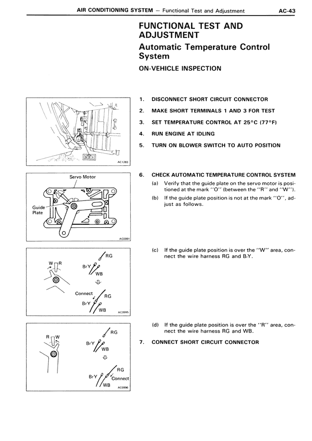 Functional Test and Adjustment Automatic Temperature Control System — MK3 Supra Air Conditioning System, page 43