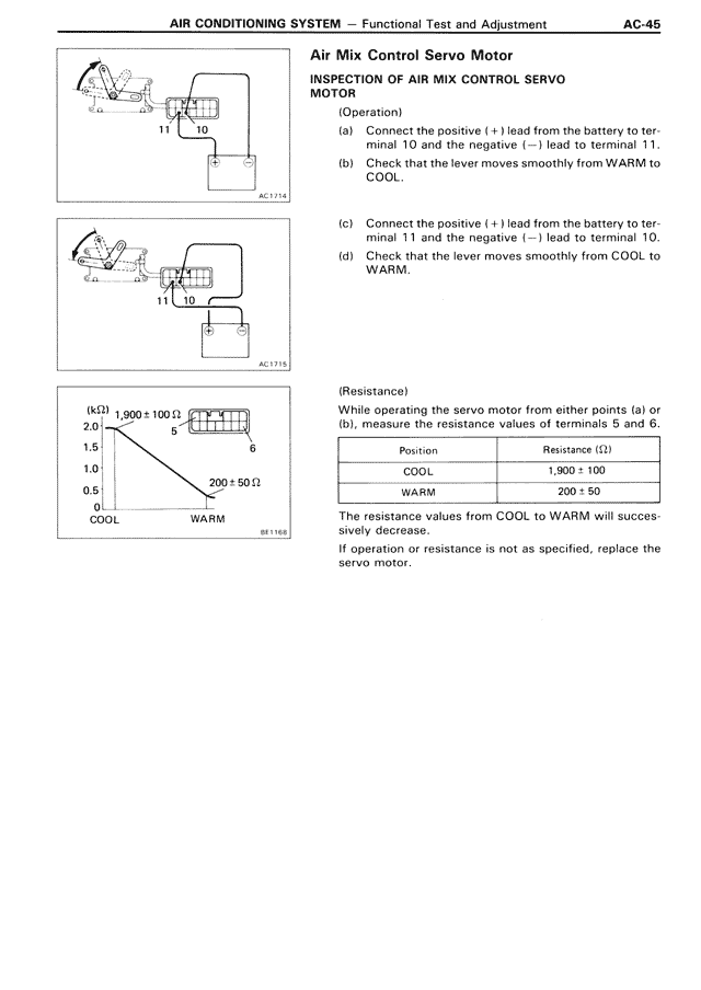 Air Mix Control Servo Motor — MK3 Supra Air Conditioning System, page 45