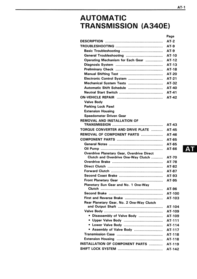 Automatic Transmission — MK3 Supra Automatic Transmission, page 1