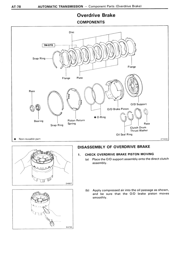 Overdrive Brake Components — MK3 Supra Automatic Transmission, page 78