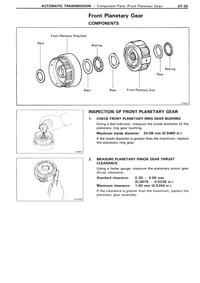 Front Planetary Gear — MK3 Supra Automatic Transmission, page 95
