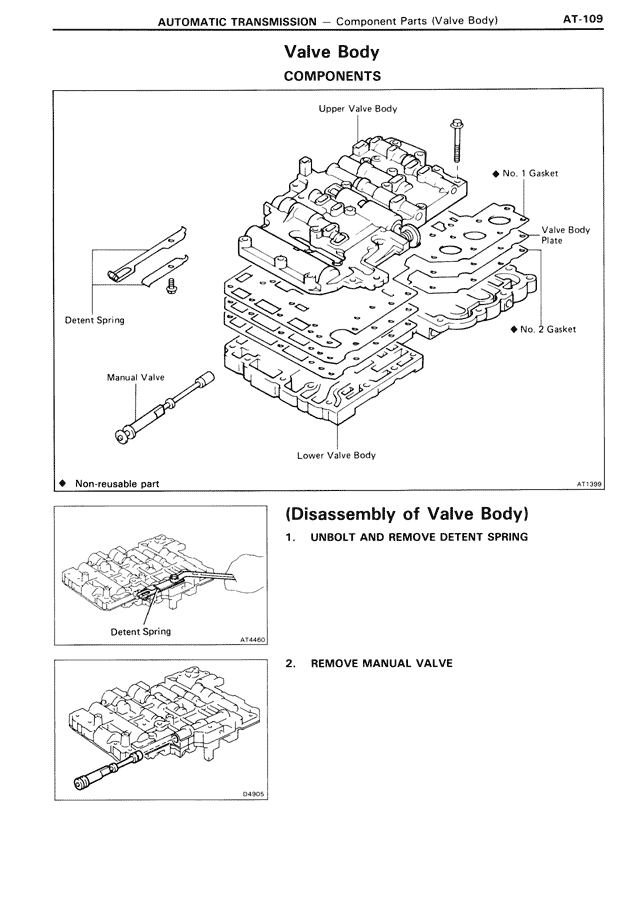 Valve Body Components — MK3 Supra Automatic Transmission, page 109