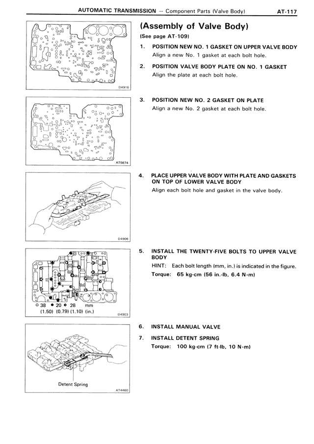 (Assembly of Valve Body) — MK3 Supra Automatic Transmission, page 117