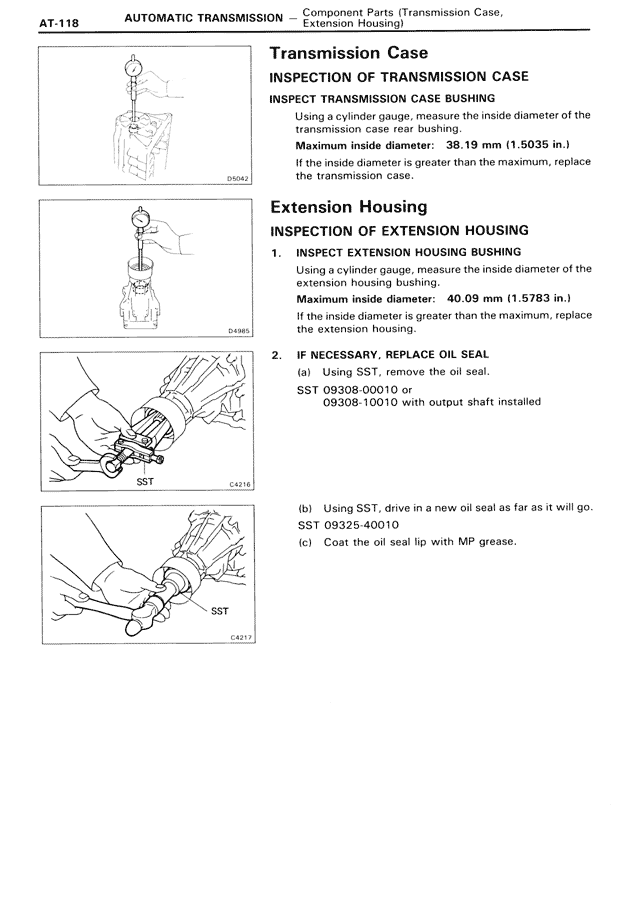 Transmission Case — MK3 Supra Automatic Transmission, page 118