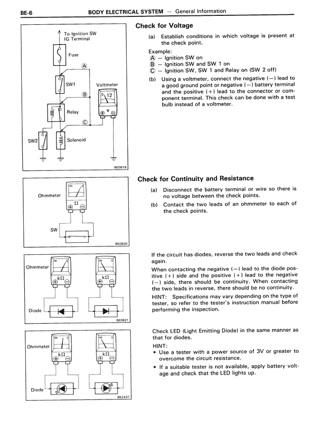 Body Electrical System — MK3 Supra Body Electrical System, page 6