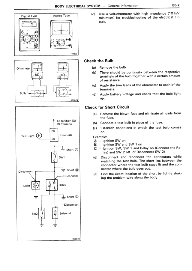 Body Electrical System — MK3 Supra Body Electrical System, page 7