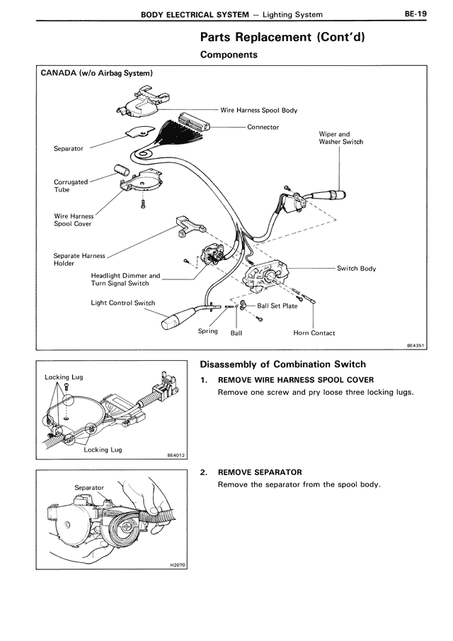Parts Replacement (Cont'd) — MK3 Supra Body Electrical System, page 19