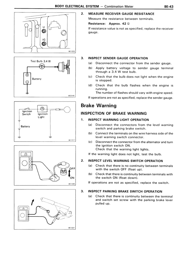 Body Electrical System — MK3 Supra Body Electrical System, page 43
