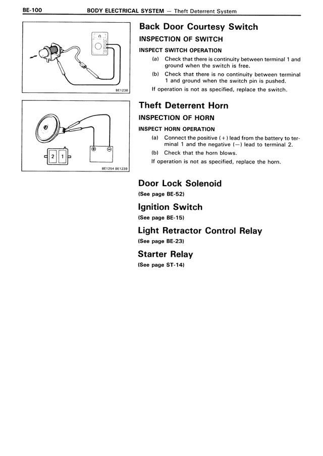 Body Electrical System — MK3 Supra Body Electrical System, page 100