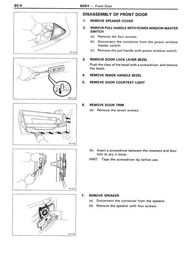 Disassembly of Front Door — MK3 Supra Body, page 6