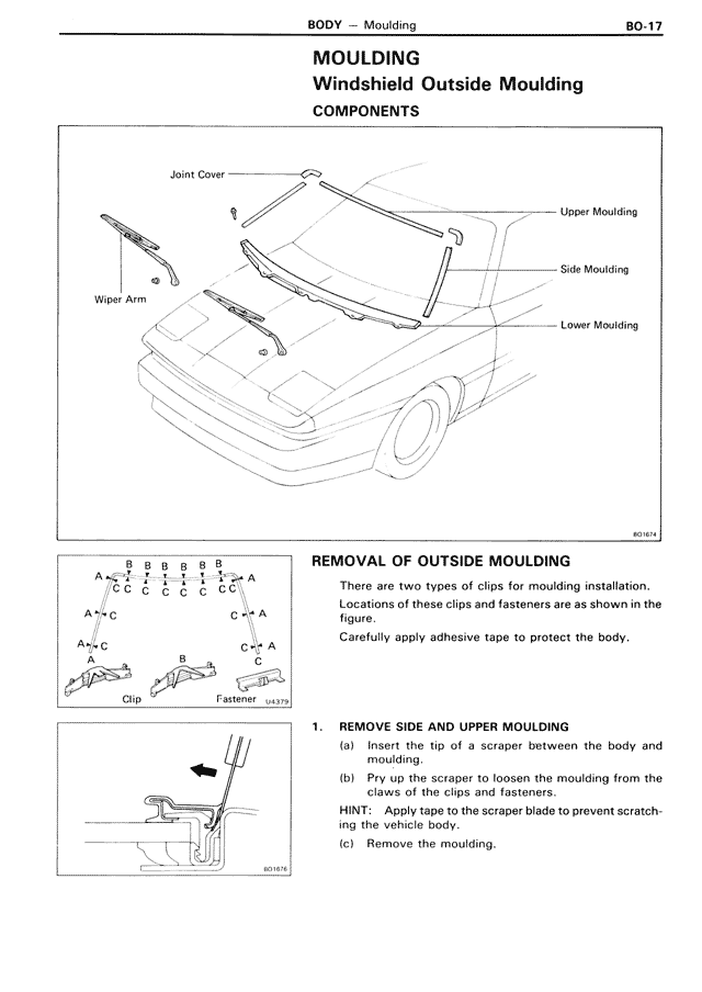 Moulding Windshield Outside Moulding — MK3 Supra Body, page 17