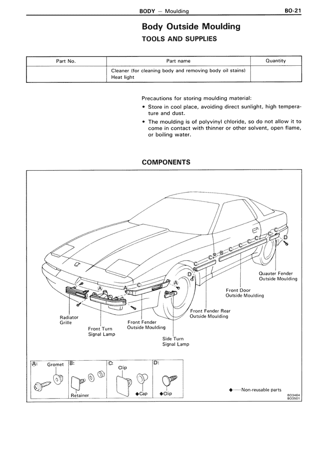 Body Outside Moulding — MK3 Supra Body, page 21