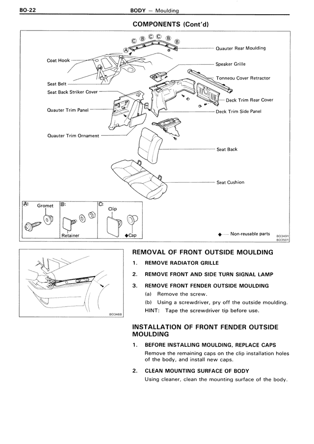 Components (Cont'd) — MK3 Supra Body, page 22
