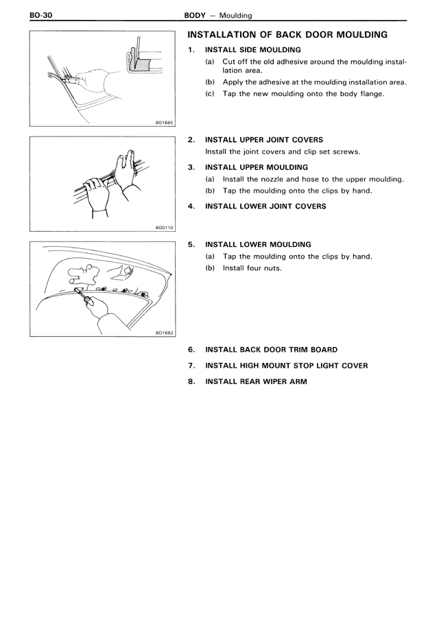 Installation of Back Door Moulding — MK3 Supra Body, page 30
