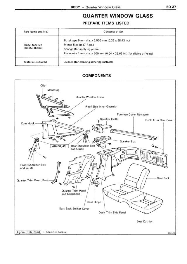 Quarter Window Glass — MK3 Supra Body, page 37