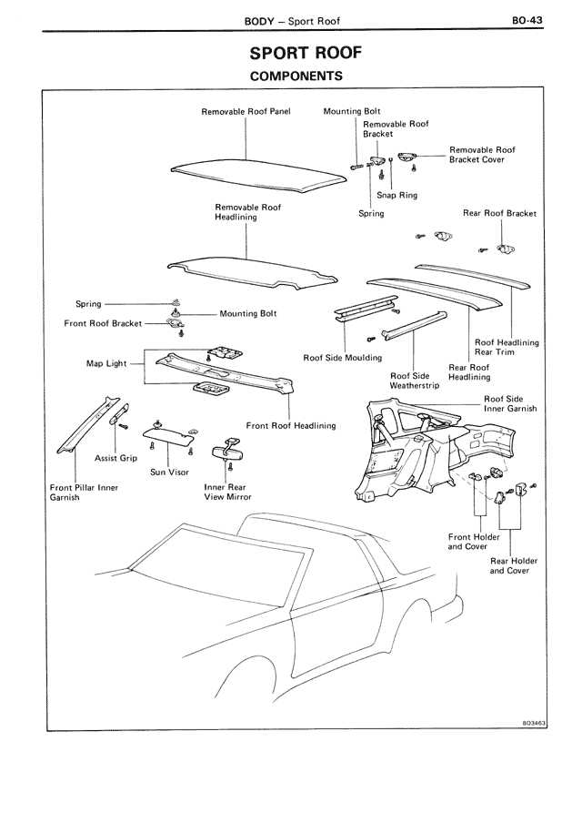 Sport Roof Components — MK3 Supra Body, page 43