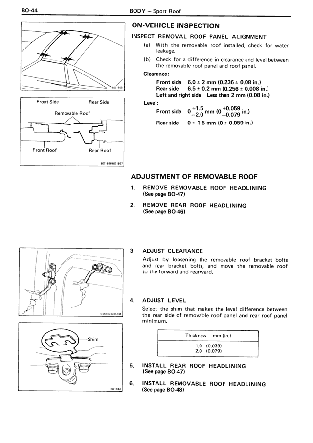 On-Vehicle Inspection — MK3 Supra Body, page 44