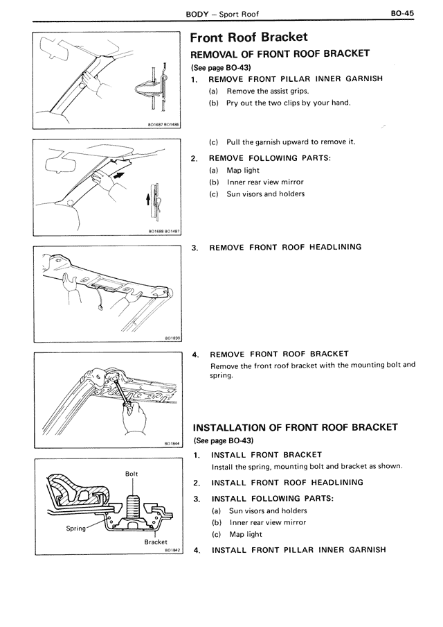 Front Roof Bracket — MK3 Supra Body, page 45