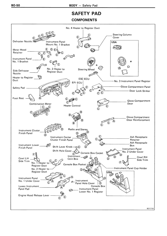 Safety Pad Components — MK3 Supra Body, page 50