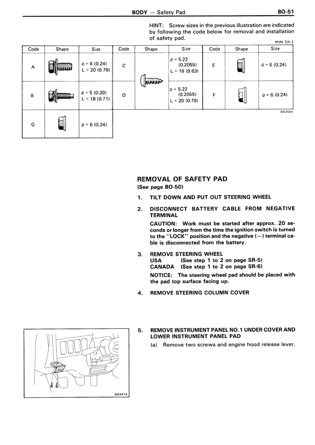 Removal of Safety Pad — MK3 Supra Body, page 51