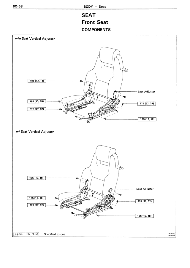 Seat Front Seat Components — MK3 Supra Body, page 58