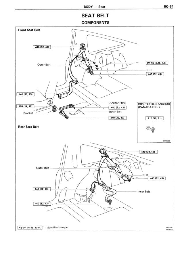 Seat Belt Components — MK3 Supra Body, page 61