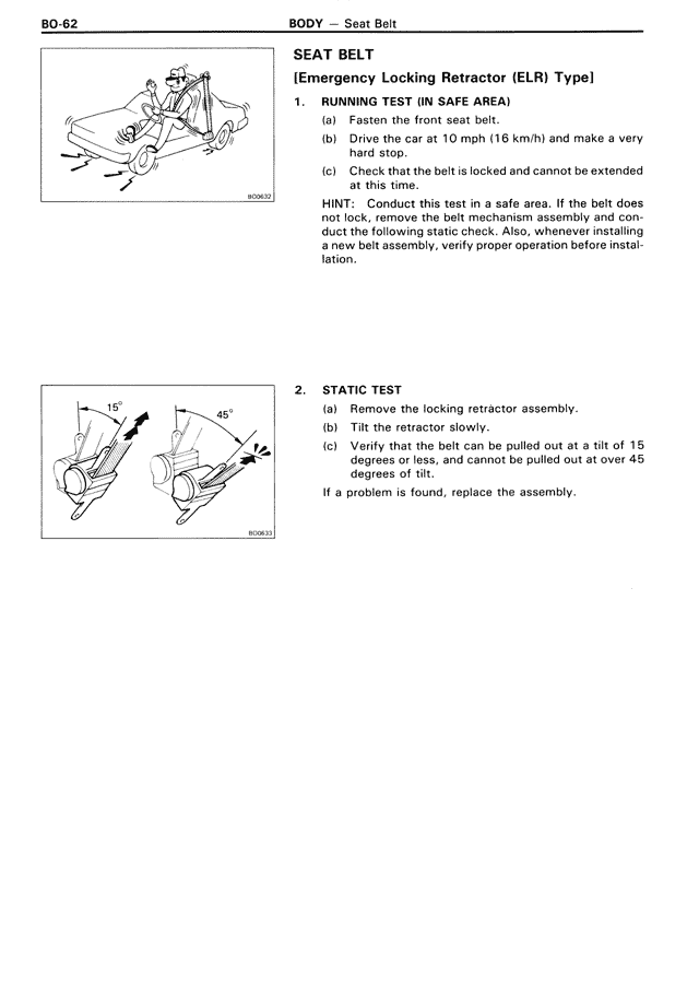 Seat Belt [Emergency Locking Retractor (ELR) Type] — MK3 Supra Body, page 62