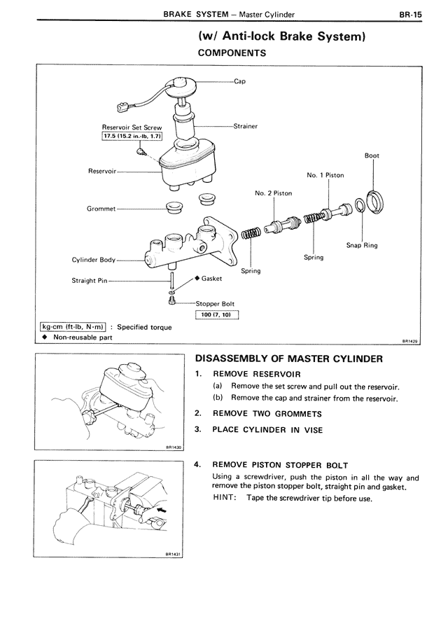 (w/ Anti-lock Brake System) Components — MK3 Supra Brake System, page 15