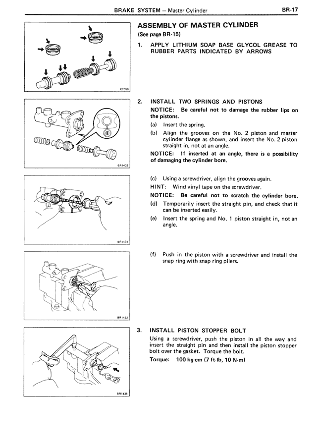 Assembly of Master Cylinder — MK3 Supra Brake System, page 17