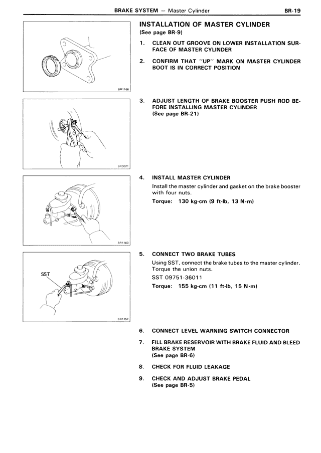 Installation of Master Cylinder — MK3 Supra Brake System, page 19