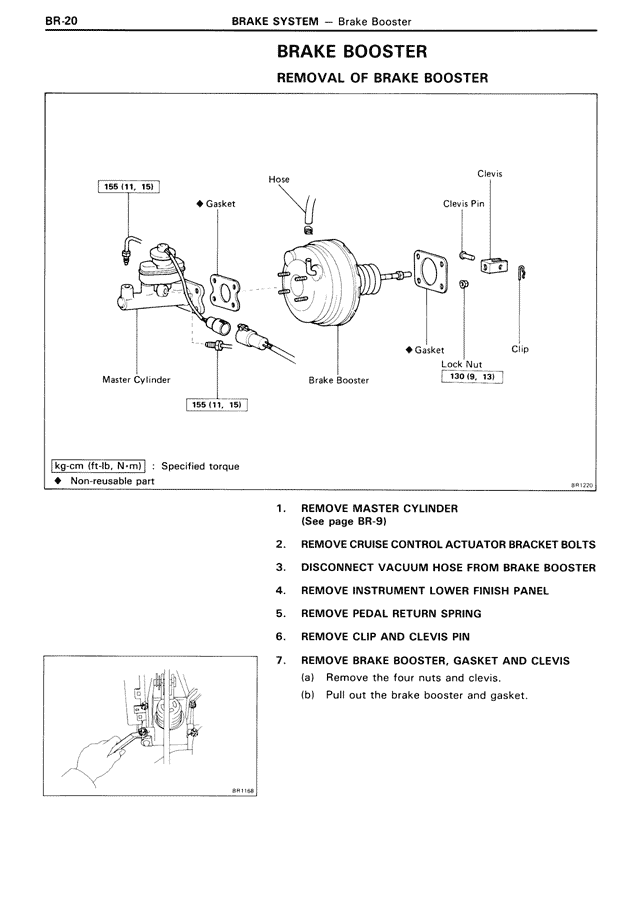 Brake Booster Removal of Brake Booster — MK3 Supra Brake System, page 20