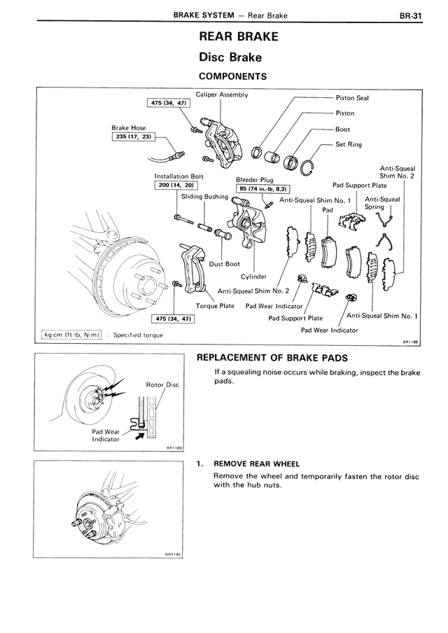 Rear Brake Disc Brake Components — MK3 Supra Brake System, page 31